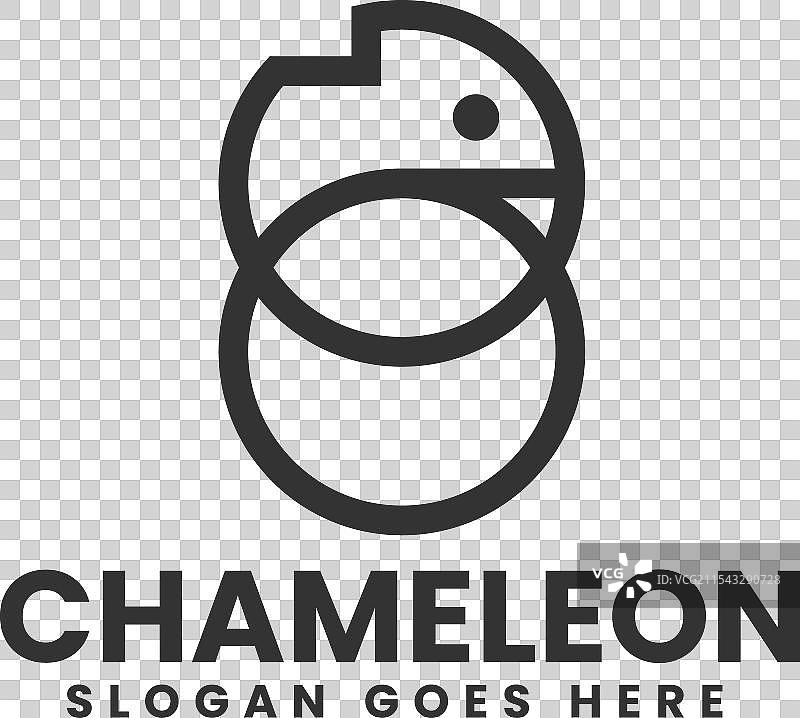 变色龙线条艺术风格的标志图片素材