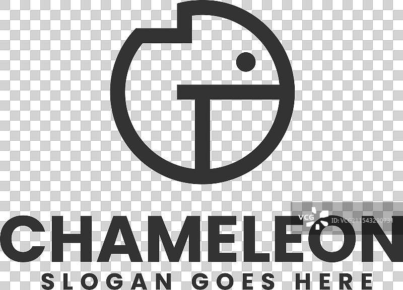 变色龙线条艺术风格的标志图片素材