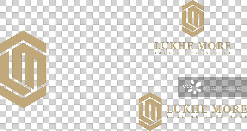 金色抽象字母lm或ml的标志图片素材