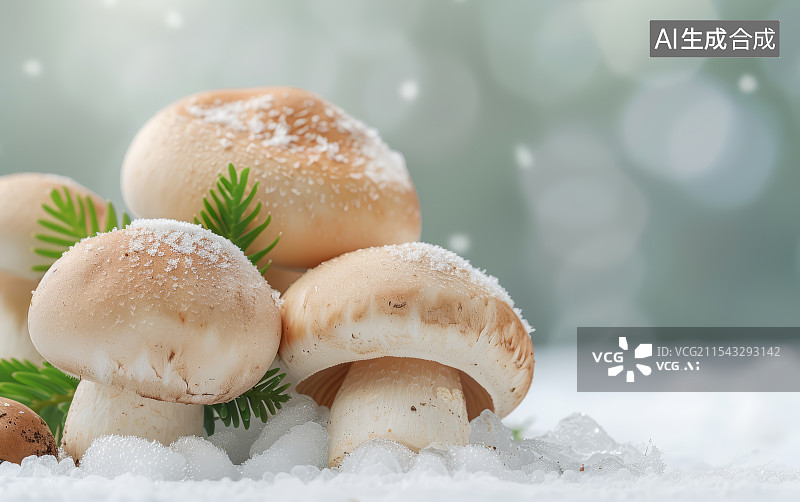 【AI数字艺术】新鲜美味的天然食用蘑菇图片素材