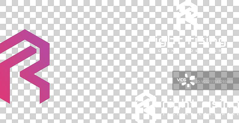 渐变中的字母r或rr的抽象设计图片素材
