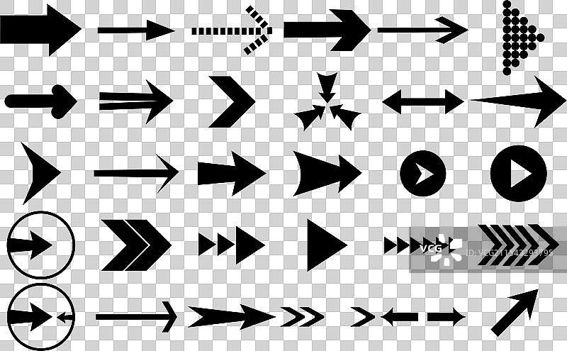 箭头图标和光标头集合图片素材