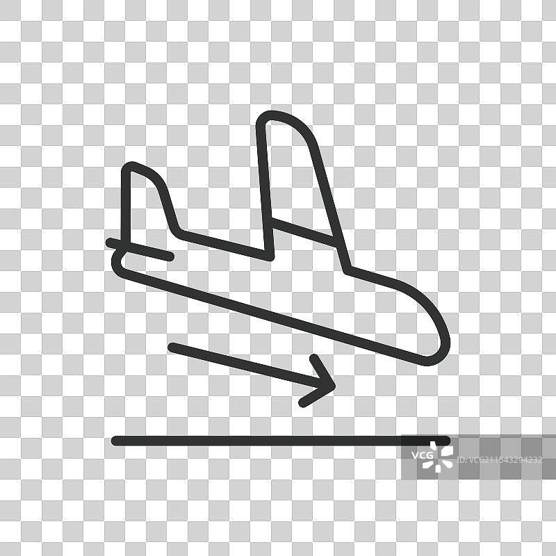 出发线条设计的飞机起飞图片素材