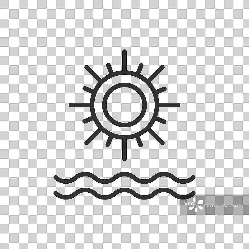 温暖的海洋线条设计温暖的海滩海洋图片素材