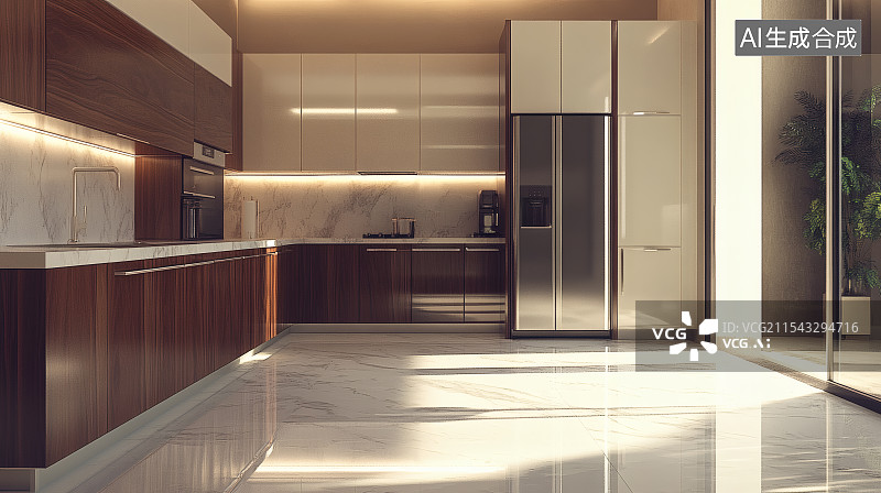 【AI数字艺术】现代厨房效果展示图图片素材