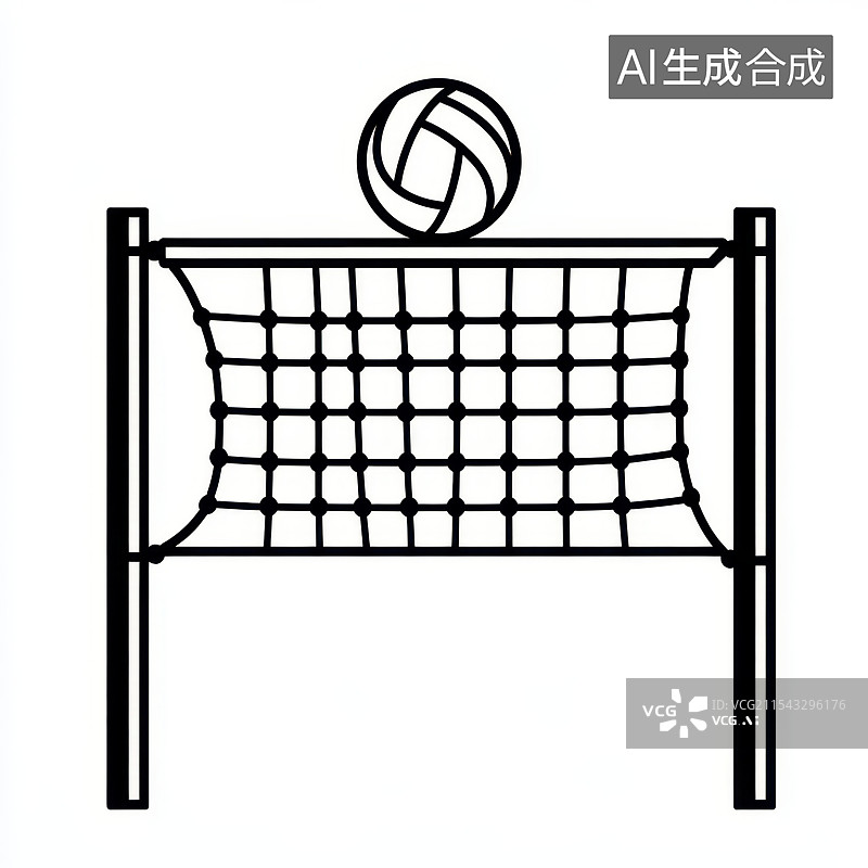 【AI数字艺术】沙滩排球运动图标图片素材