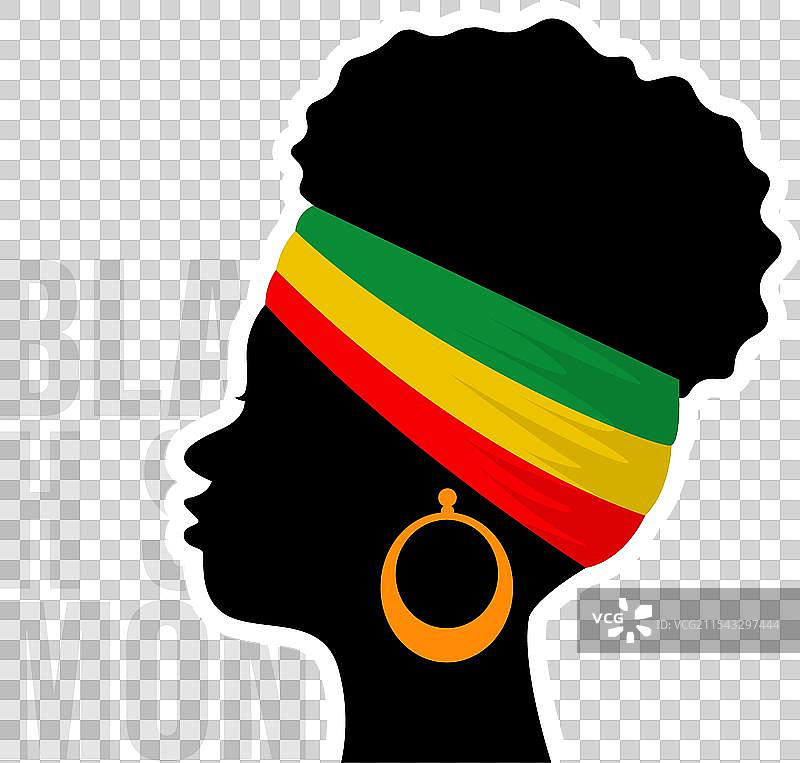 非洲人充满活力的剪影，庆祝黑人历史月图片素材