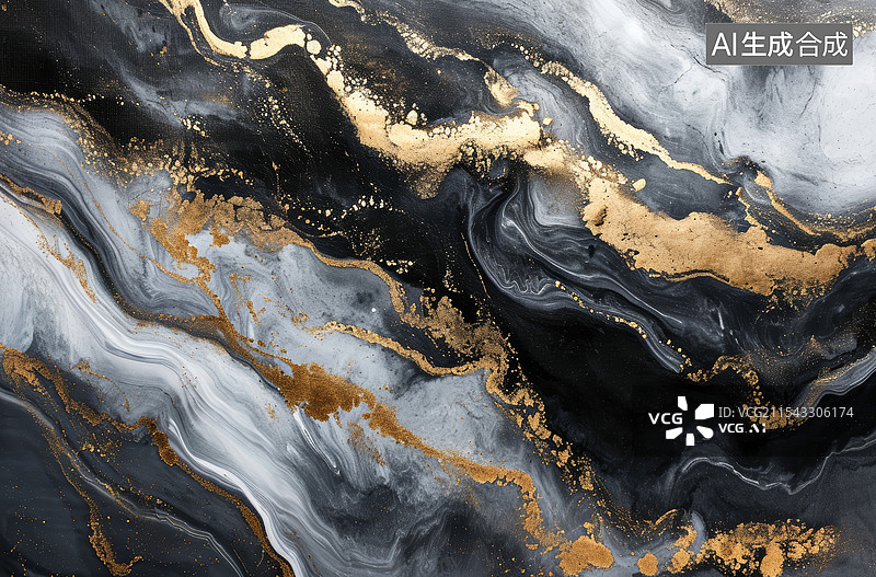 【AI数字艺术】金色和黑色质感背景图片素材