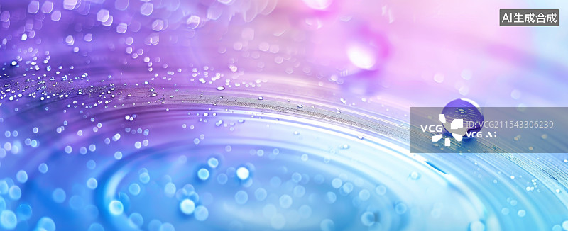 【AI数字艺术】蓝色精华液态泡泡背景图片素材