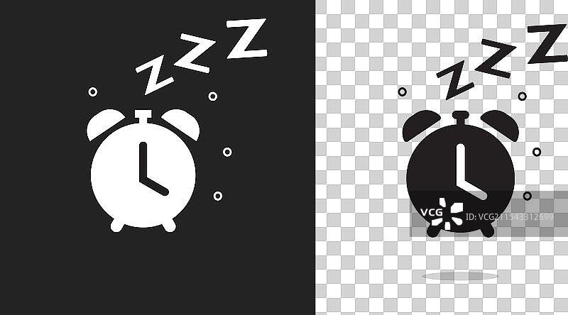 睡眠时间 ZZZ 时钟图标简单图形集图片素材