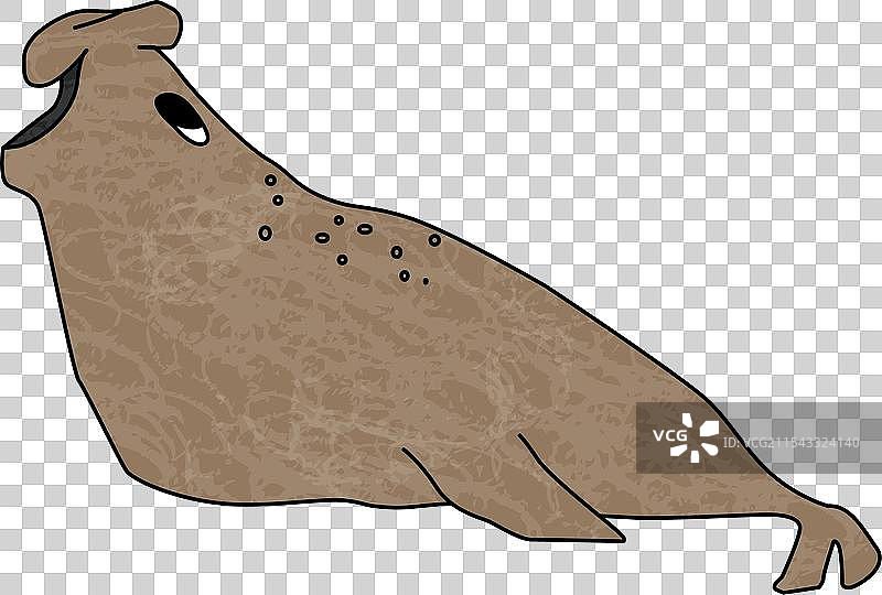 手绘卡通动物海象图片素材