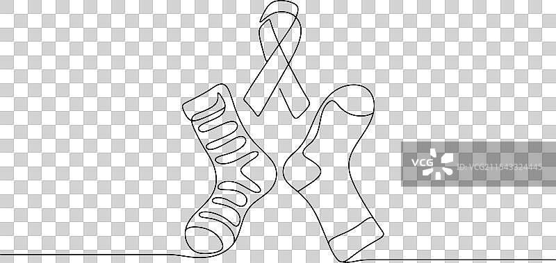 唐氏综合症袜子丝带符号图片素材