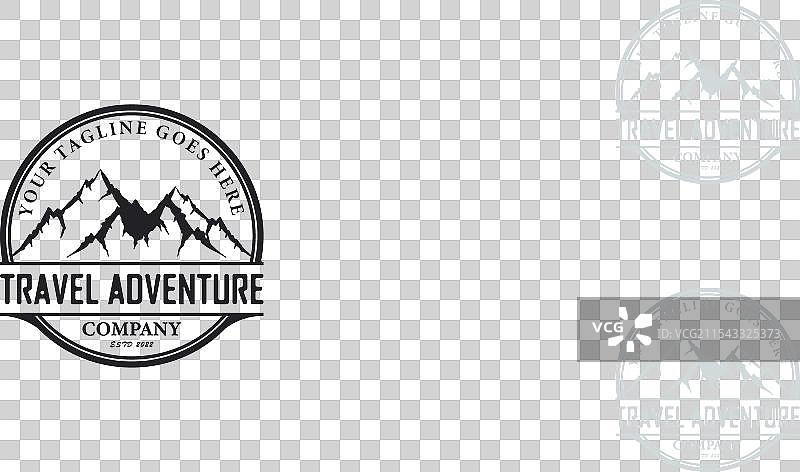 山脉旅行冒险徽章图片素材