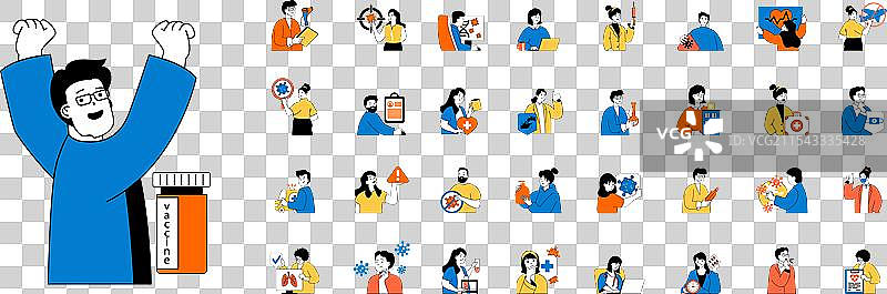 冠状病毒概念与角色的情境大集合图片素材