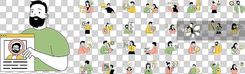 招聘概念与角色的情境大集合图片素材