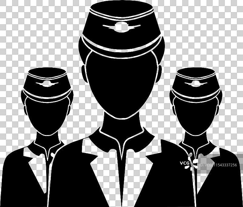 黑色的空乘人员图标图片素材