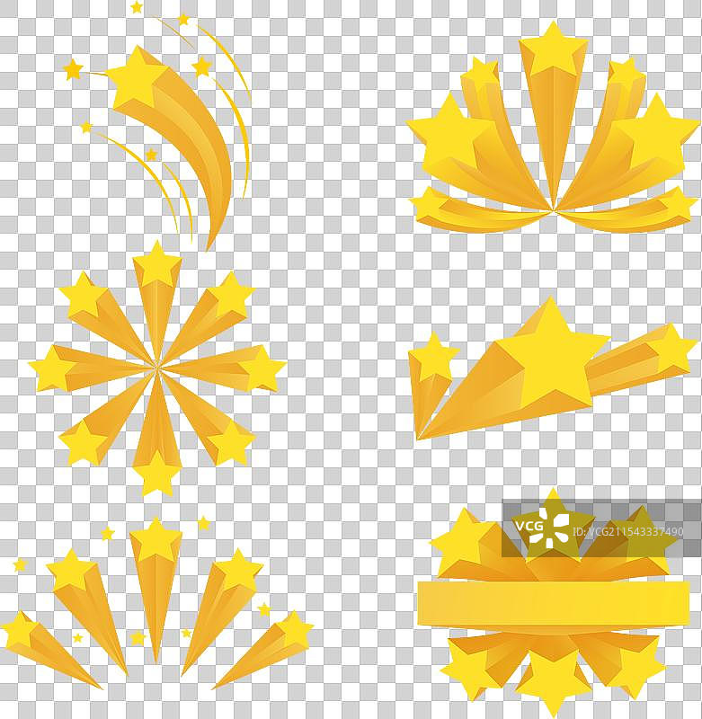 白色背景上的星星爆炸元素图片素材