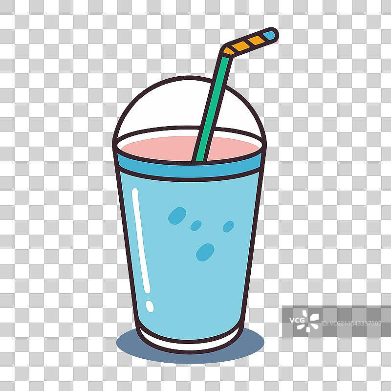 杯中装有吸管的清爽饮料图片素材
