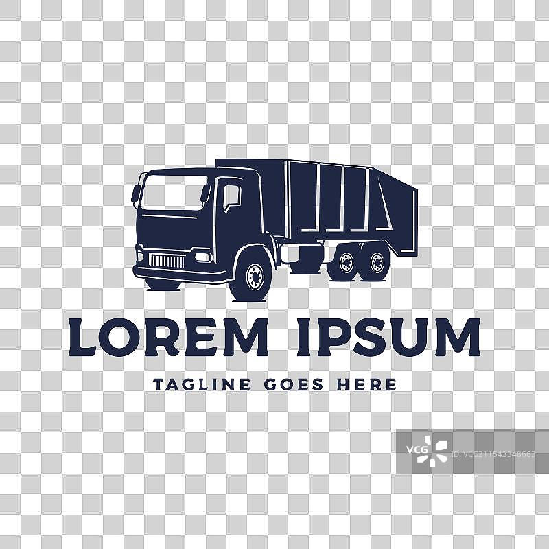 复古风格的垃圾车图标设计图片素材