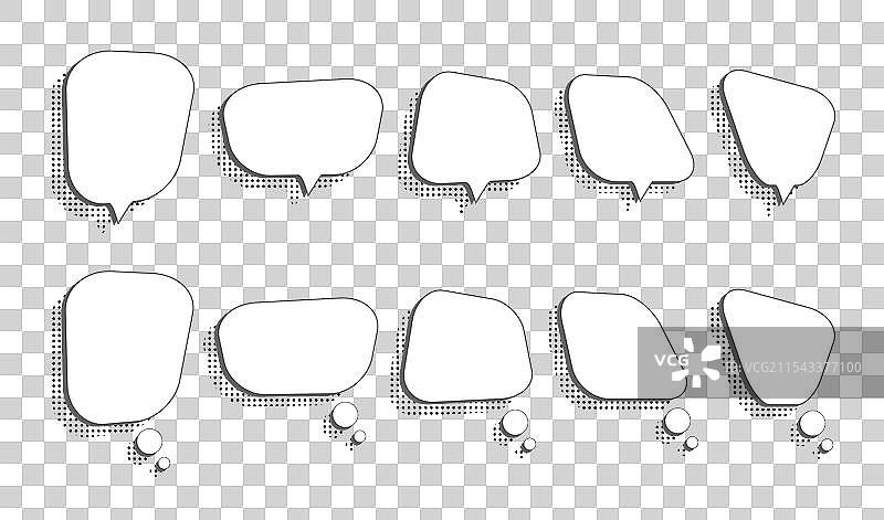 白色空白思考气泡带阴影图片素材
