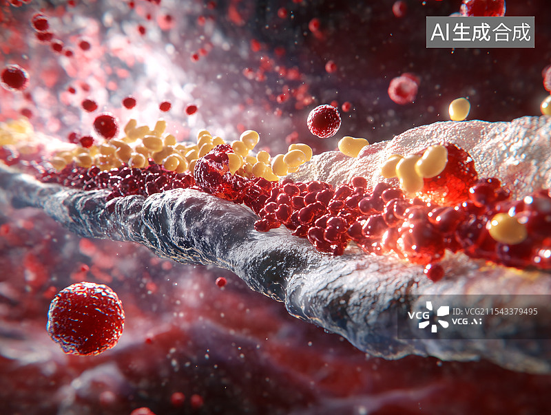 【AI数字艺术】血管中的血栓图片素材