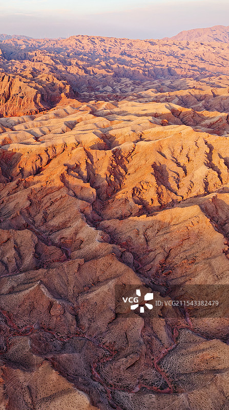 航拍竖画幅西北高原五彩山峰雄浑自然风光图片素材