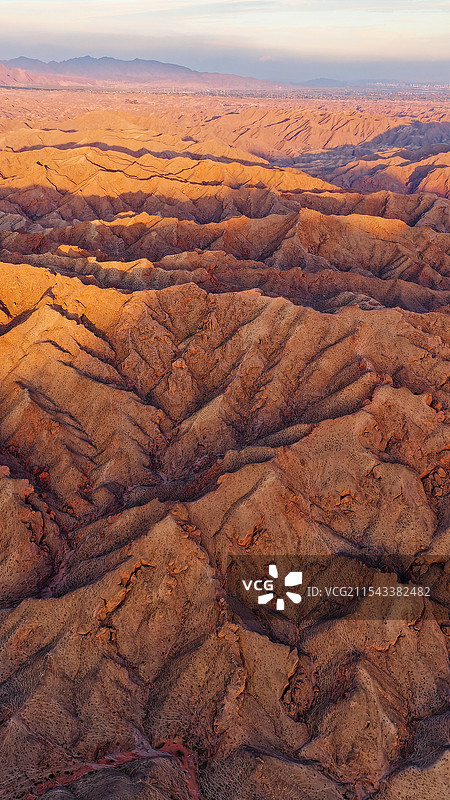 航拍竖画幅西北高原五彩山峰雄浑自然风光图片素材