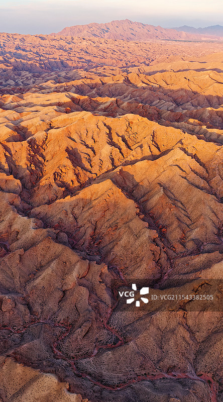 航拍竖画幅西北高原五彩山峰雄浑自然风光图片素材