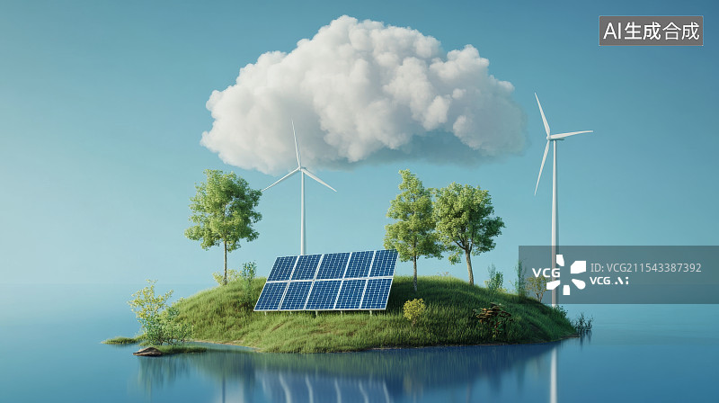 【AI数字艺术】绿色能源，清洁能源，储能单元，绿色回收，绿色能源图片素材