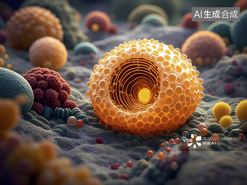 【AI数字艺术】生物医学插图细胞图片素材