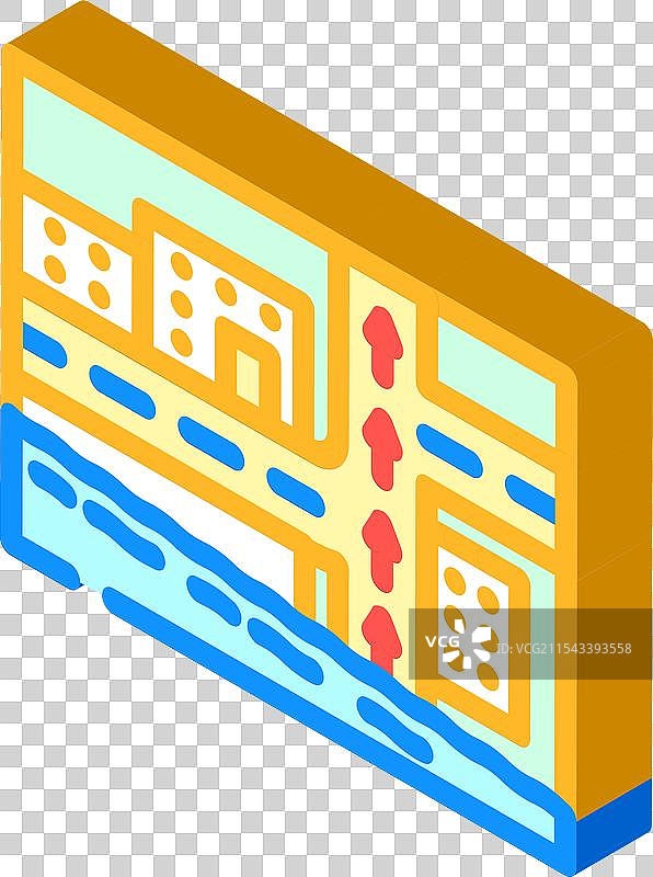 灾难撤离路线等距图标图片素材