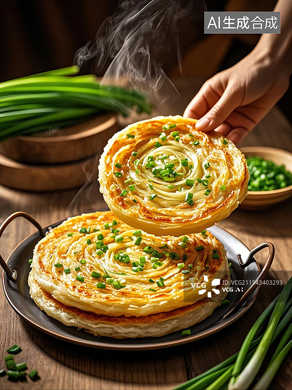 【AI数字艺术】老上海葱油饼海报背景图片素材