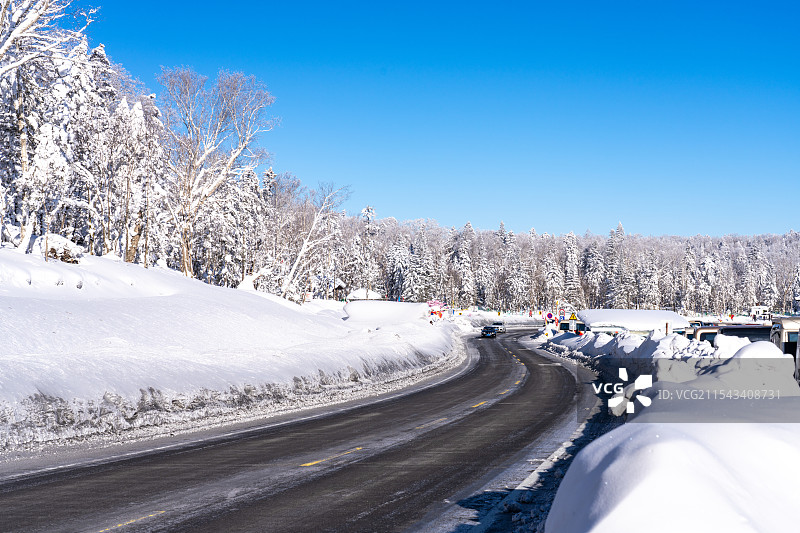 牡丹江雪乡十里冰雪画廊林海雪原雾凇和亚雪公路图片素材