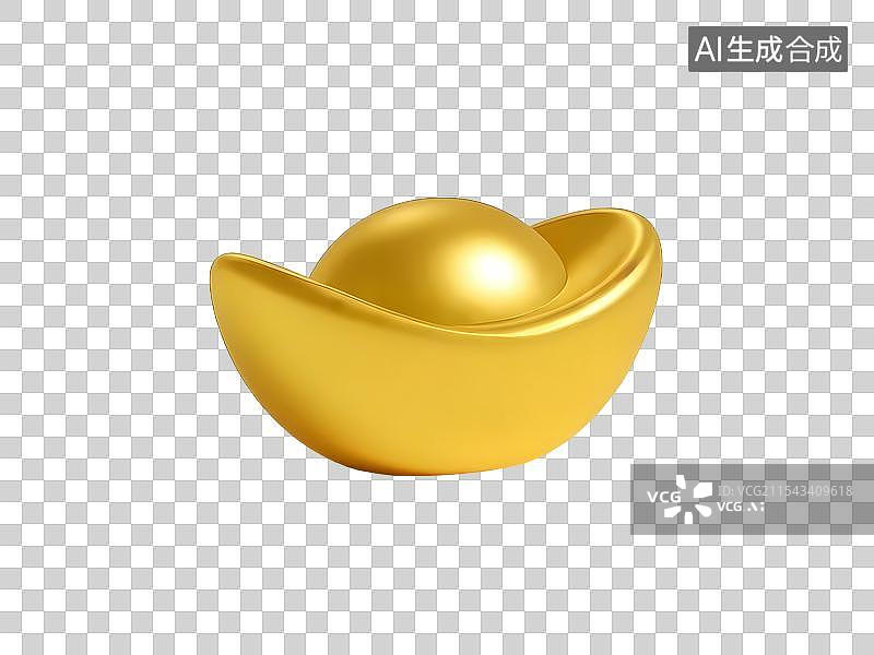 【AI数字艺术】3D金元宝元素图片素材