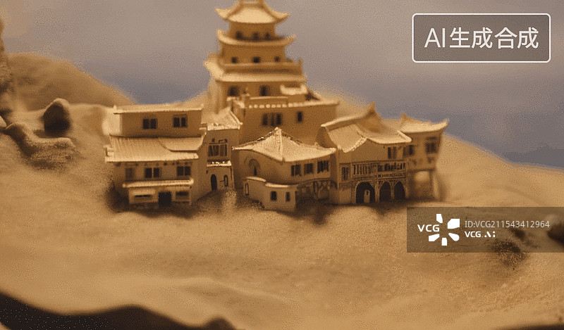 【AI数字艺术】沙雕古城图片素材
