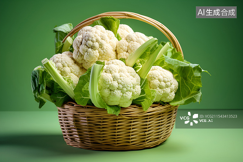 【AI数字艺术】【AI数字艺术】一篮子花菜，菜花图片素材