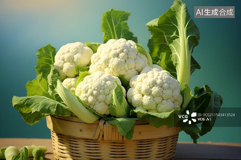 【AI数字艺术】【AI数字艺术】一篮子花菜，菜花图片素材