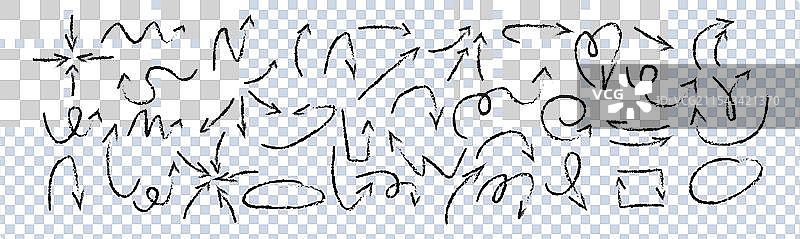 手绘铅笔箭头图片素材