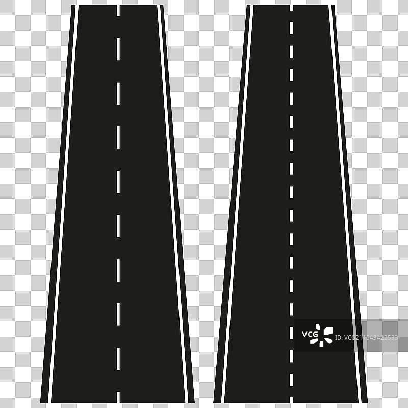 双车道公路图标 简单交通符号图片素材