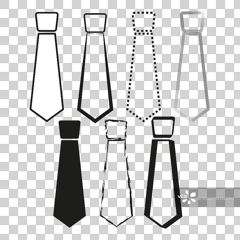 领带图标集时尚配饰轮廓商务图片素材