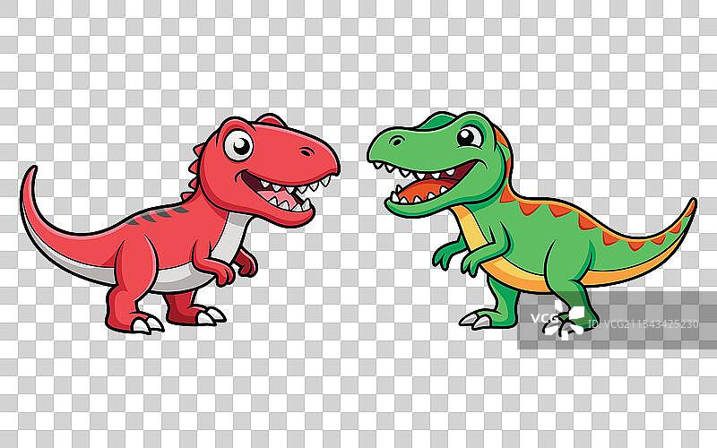 卡通霸王龙涂色书线条画图片素材