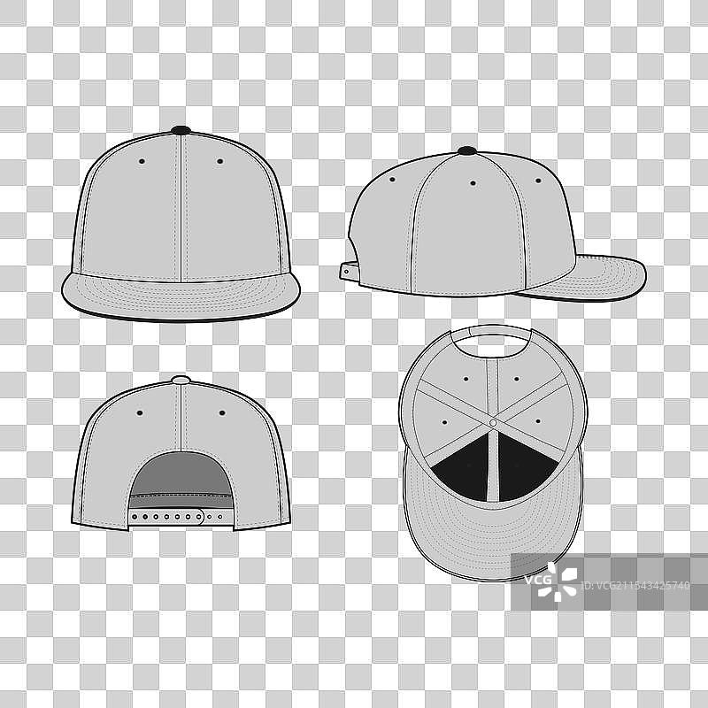 6片式平顶帽 贴合帽 技术性图片素材