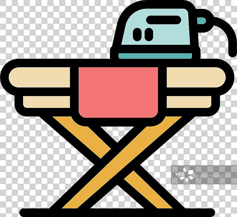 熨斗和熨衣板以及洗衣布图片素材