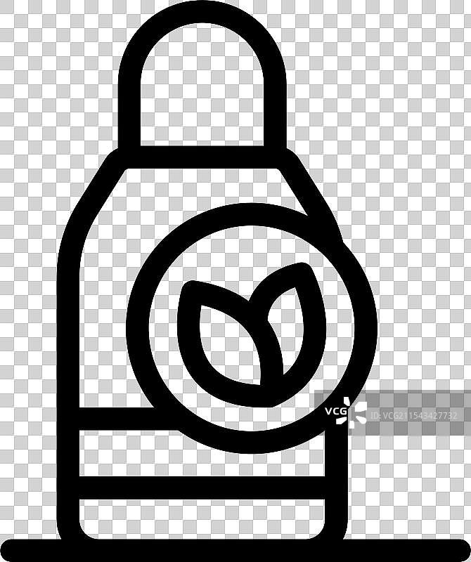 环保瓶与叶子图标轮廓图片素材