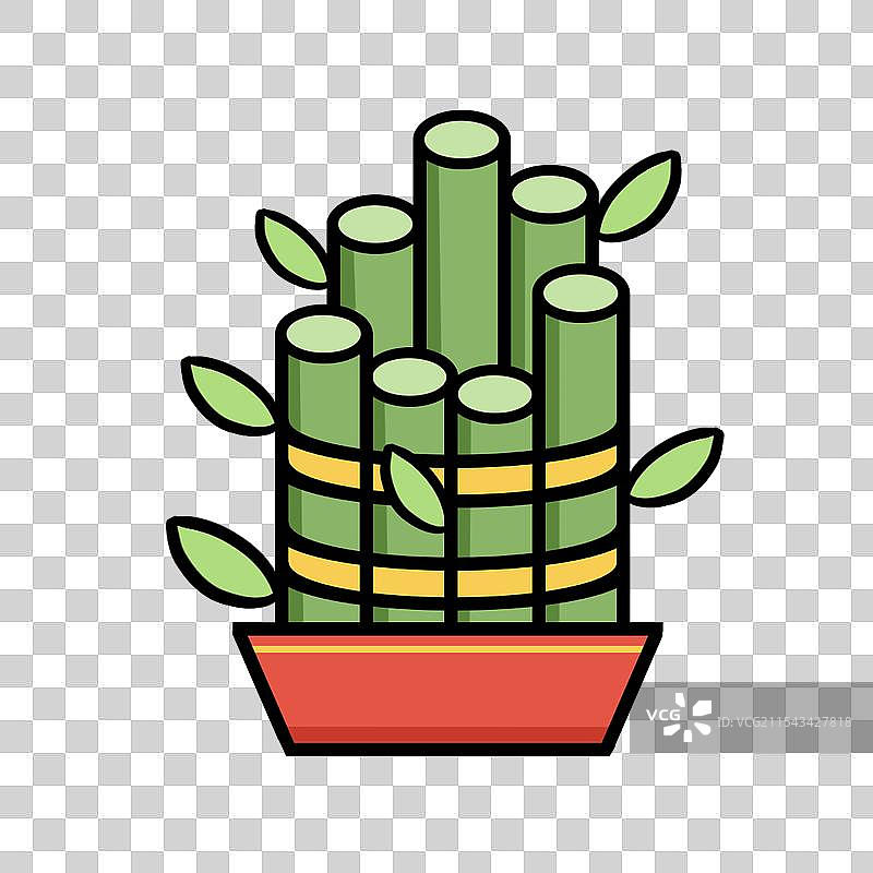 简笔画新年小物件-富贵竹图片素材