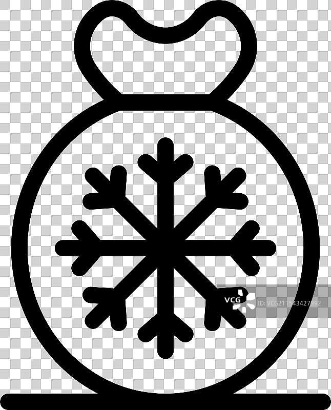 带有雪花图案的圣诞礼品袋图片素材