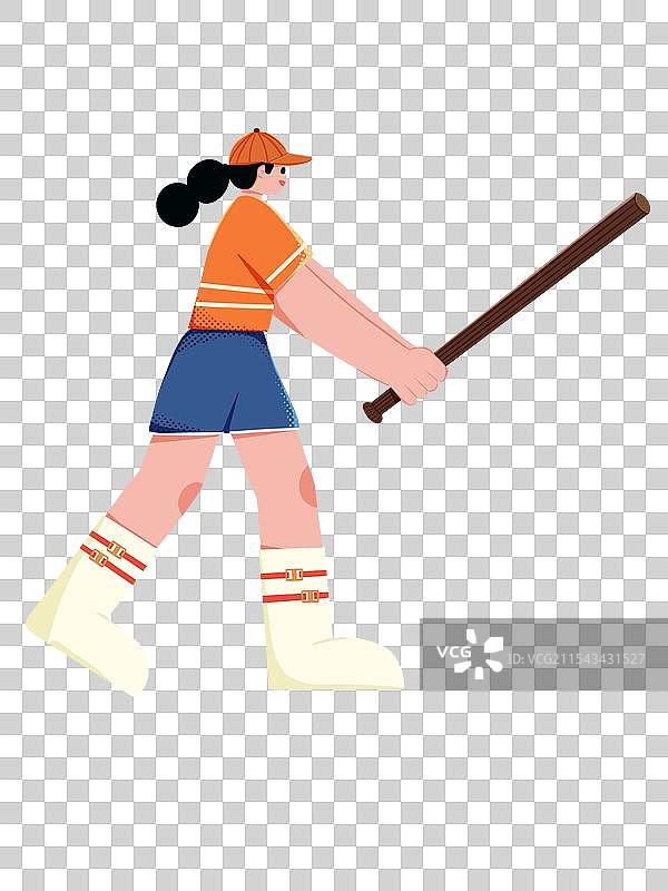 扁平棒球人物图片素材