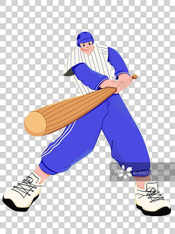 扁平棒球人物图片素材