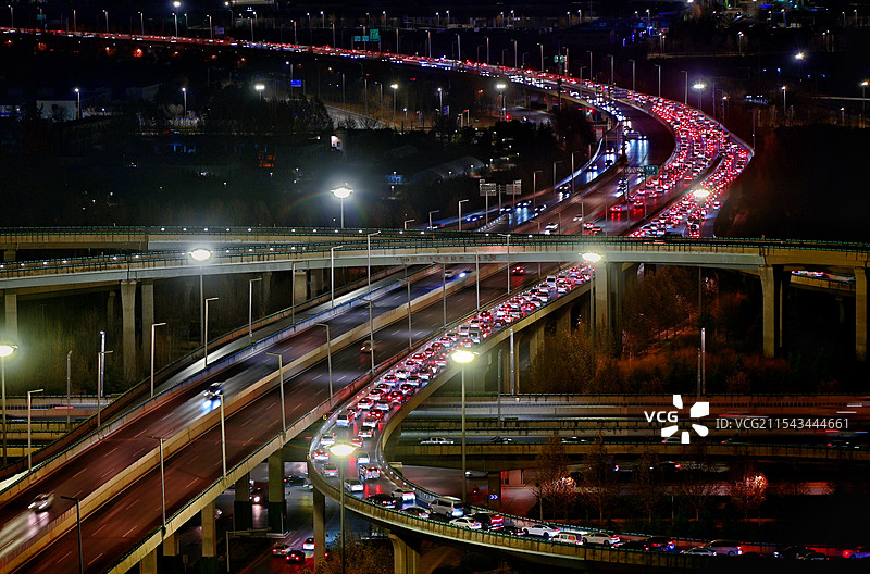 堵车车流长龙图片素材