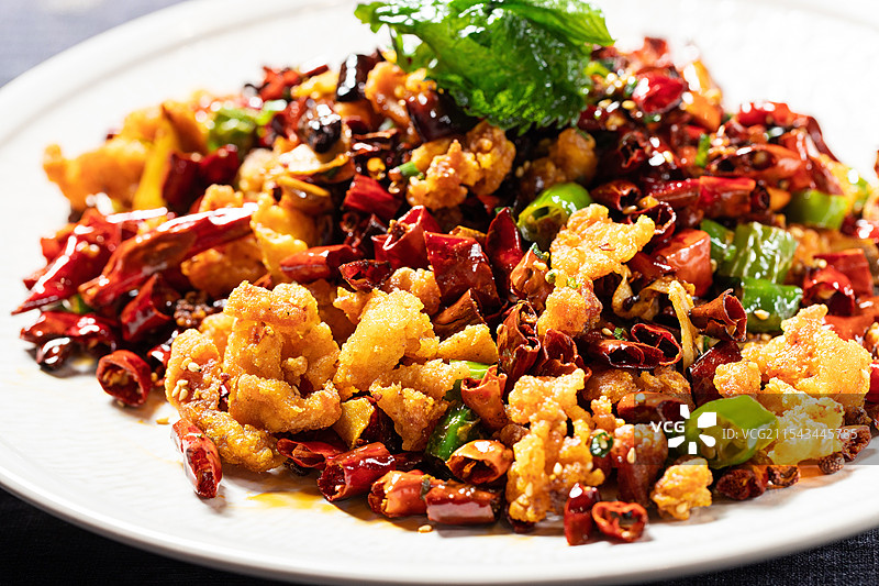 辣子鸡辣椒川菜鸡肉鸡块炸鸡图片素材